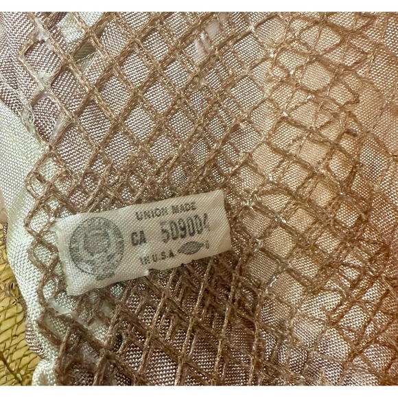 Vintage Women's Saucy Net Fascinator Hat with Fabric Roses Taupe Beige - Picture 9 of 10